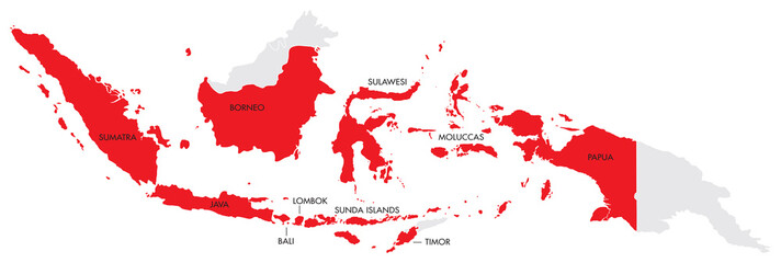 Wall Mural - Map of Indonesia with Provinces