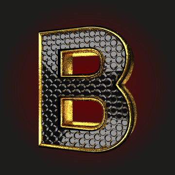 b black letter with gold