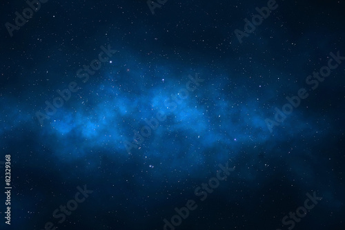 Plakat Nocne niebo - Wszechświat wypełniony gwiazdami, mgławicą i galaktyką