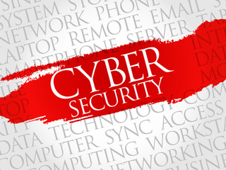 Fototapete - Cyber Security word cloud concept