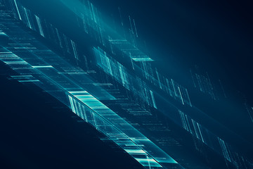 Wall Mural - abstract data stream matrix like background