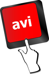 Poster - Closeup of avi key in a modern keyboard keys vector