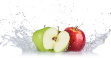 Fresh Apples With Water Splash