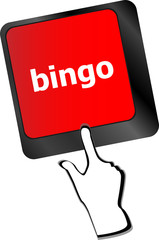 Poster - bingo button on computer keyboard keys vector