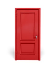Door. 3D. Closed Red Door