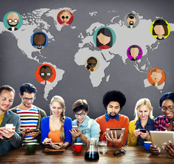 Sticker - Global Community World People International Nationality Concept