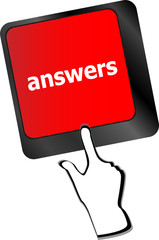 Poster - get answers concept on the modern keyboard keys vector