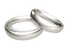 Wedding Ring. 3D. Two Platinum Or Silver Wedding Rings -
