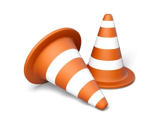 Wall Mural - Safety. 3D. Traffic cones