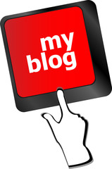 Poster - My blog button on the keyboard key close-up, keyboard vector