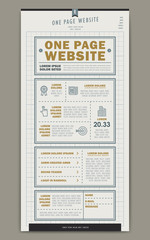 Wall Mural - retro one page website template design