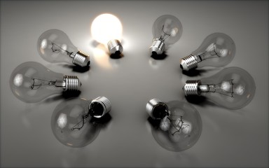 Wall Mural - Light Bulb. 3D. Lightbulbs II