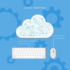 Poster - Cloud computing. Data storage network technology.