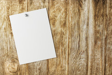 Blank White  Paper On Wood Background
