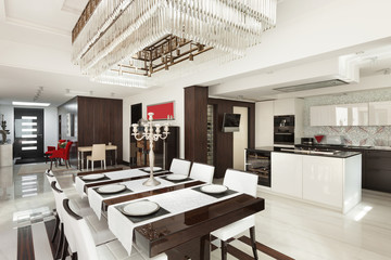 interiors, luxury dining room