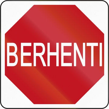 Stop sign in Brunei