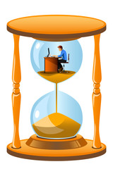 Wall Mural - Office worker inside the hourglass