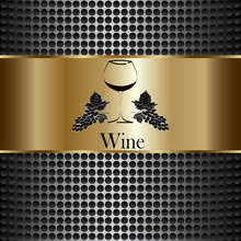 Wine Glass Concept Menu Design. Wine Glass With Grapes. Vector