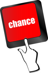Poster - chance button on computer keyboard key vector