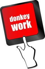 Poster - donkey work button on computer keyboard key vector