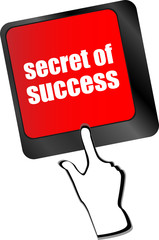 Poster - secret of success button on computer keyboard key vector