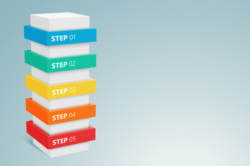 Poster - Infographic Column With 5 Steps 1