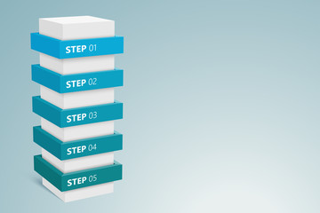 Poster - Infographic Column With 5 Steps 2