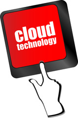Poster - Connect to cloud concept on button of the keyboard key vector