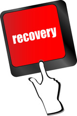 Poster - key with recovery text on laptop keyboard button vector
