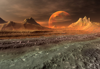 Wall Mural - alien planet - 3d rendered computer artwork