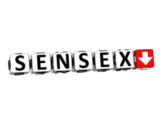 Poster - 3D SENSEX Stock Market Block text on white background