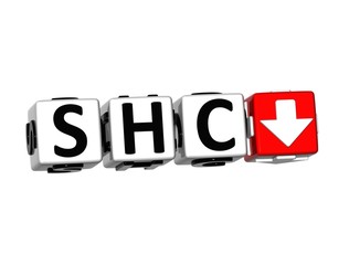 Poster - 3D SHC Stock Market Block text on white background