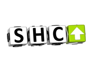 Poster - 3D SHC Stock Market Block text on white background