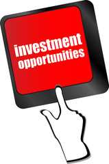 Poster - invest, with a message on enter key or keyboard. vector