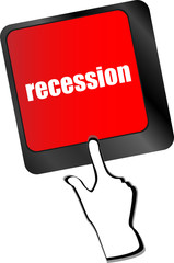 Poster - recession button on computer keyboard key vector