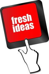 Poster - fresh ideas button on computer keyboard key vector
