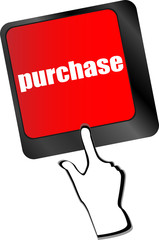 Poster - purchase key in place of enter keyboard button vector