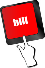 Poster - bill button on the keyboard keys vector