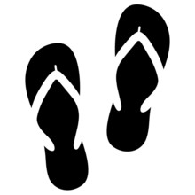 Ein Paar Flip-Flops, Icon, Schwarz, Vektor, Freigestellt
