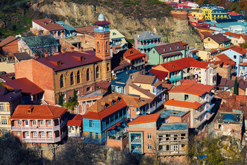 Fototapete - View of Tbilisi city, Georgia country