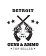 © nexusby - Detroit Guns and Ammo grunge emblem, vector illustration, eps10