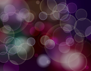 Fototapete - dark abstract blurred circular bokeh lights background