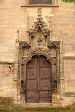 Entrance Of Old Gothic Church