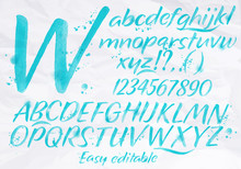 Modern Alphabet Blue Color.