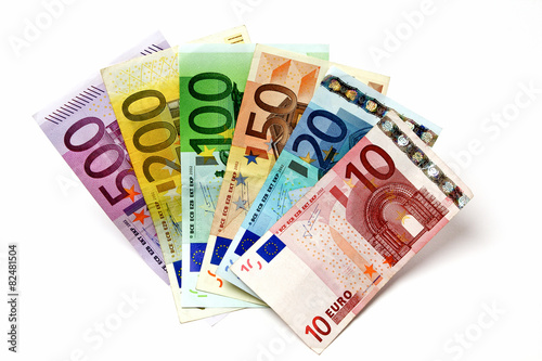 Fotografía Mit 500, 200, 100, 50, 20, 10 Geldfächer Euro