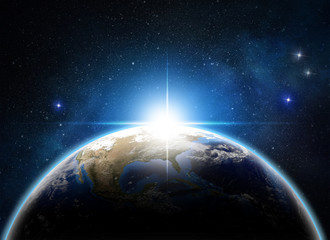 Wall Mural - sunrise over the earth
