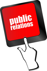 Poster - computer keyboard with word Public Relations vector