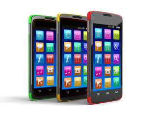 Poster - Touchscreen smartphones (clipping path included)