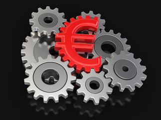 Poster - Cogwheel euro (clipping path included)