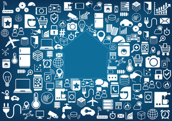 Aufkleber - Smart home automation vector background